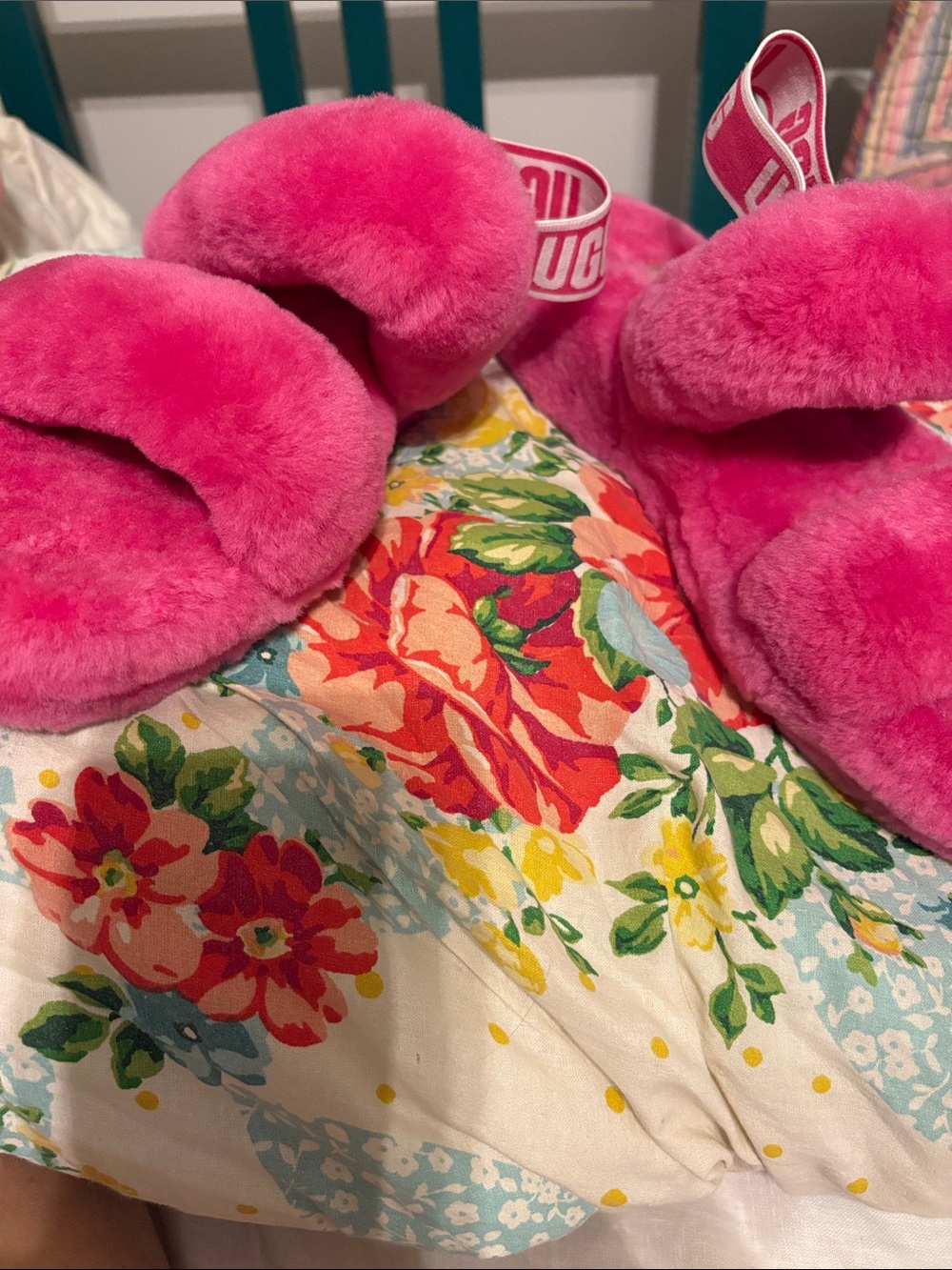 UGG  Plush Slide Sandals - Hot Pink